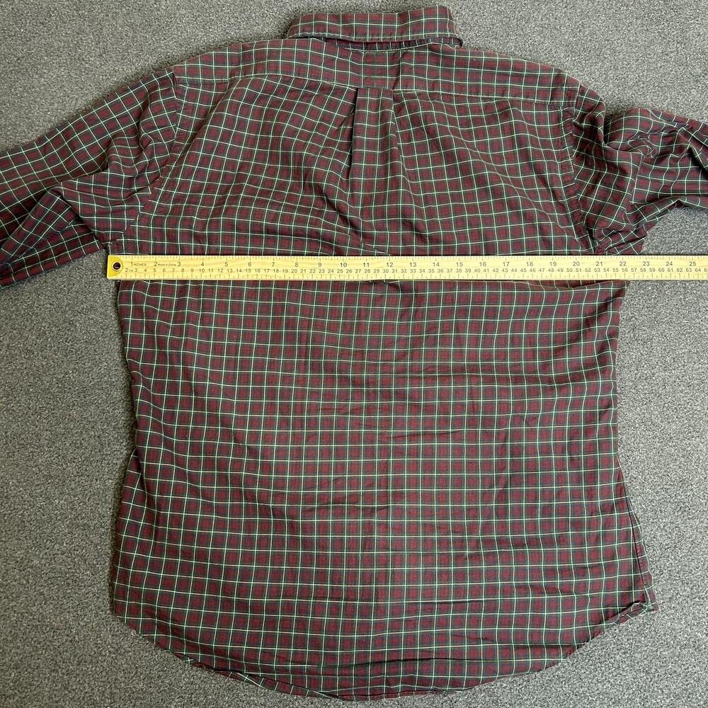 Polo Ralph Lauren Shirt Mens Medium Red Plaid Button Down Long Sleeve Cotton - Picture 8 of 9
